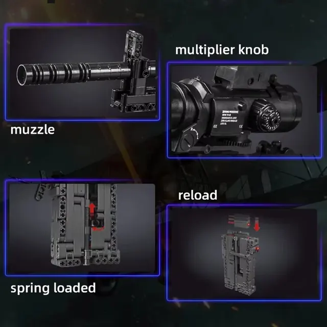 MOULD KING 14026 Ww2 Military Gun MK14 Battle Rifle Simulation Gun Model Building Blocks Weapon Bricks Toys Set for Kids Gifts 4