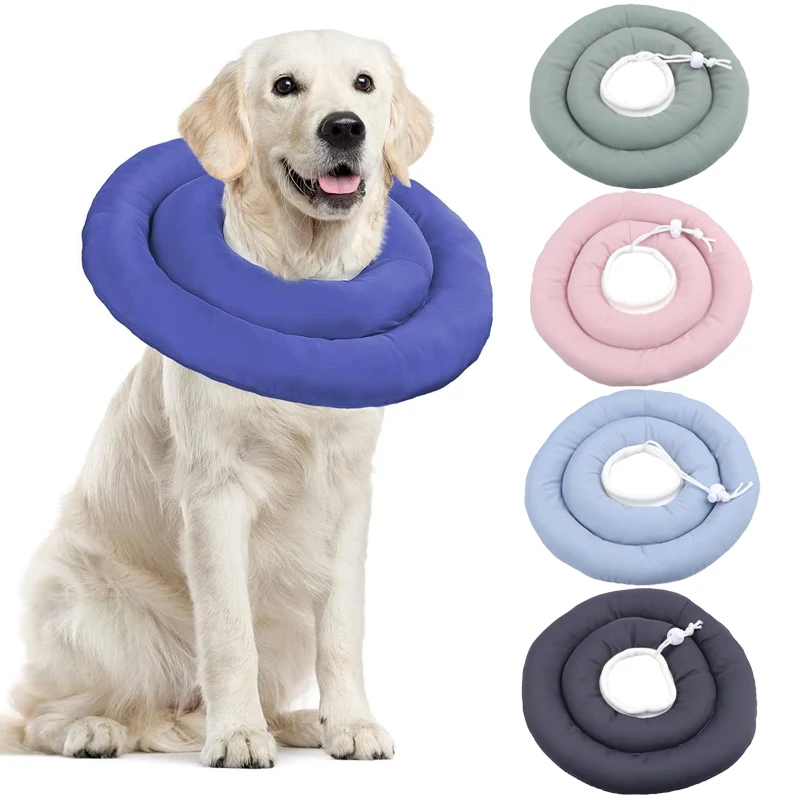 Elizabethan Collar For Dogs Adjustable Neck Drawstring Waterprof Protective Donut Collar Prevent Biting & Scratching Elizabethan Collar For Dogs Adjustable Neck Drawstring Waterprof Protective Donut Collar Prevent Biting & Scratching