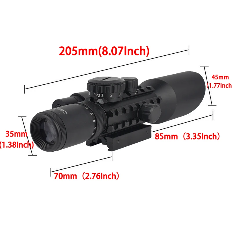 3-10x42 cannocchiale ottico da caccia M9 ottica tattica cannocchiale da puntamento telemetro reticolo caccia Sniper Deer cannocchiali da fucile Fit 11/20mm