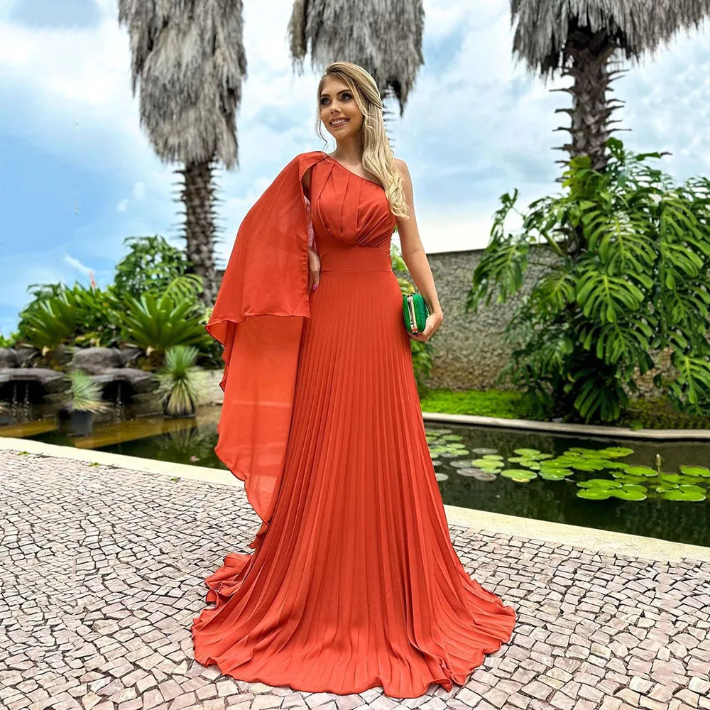 

Msikoods Elegant Long Evening Dresses Cap Sleeves Saudi Arabic 2024 Women Formal Party Dress Pleats Prom Gowns For Pregnant