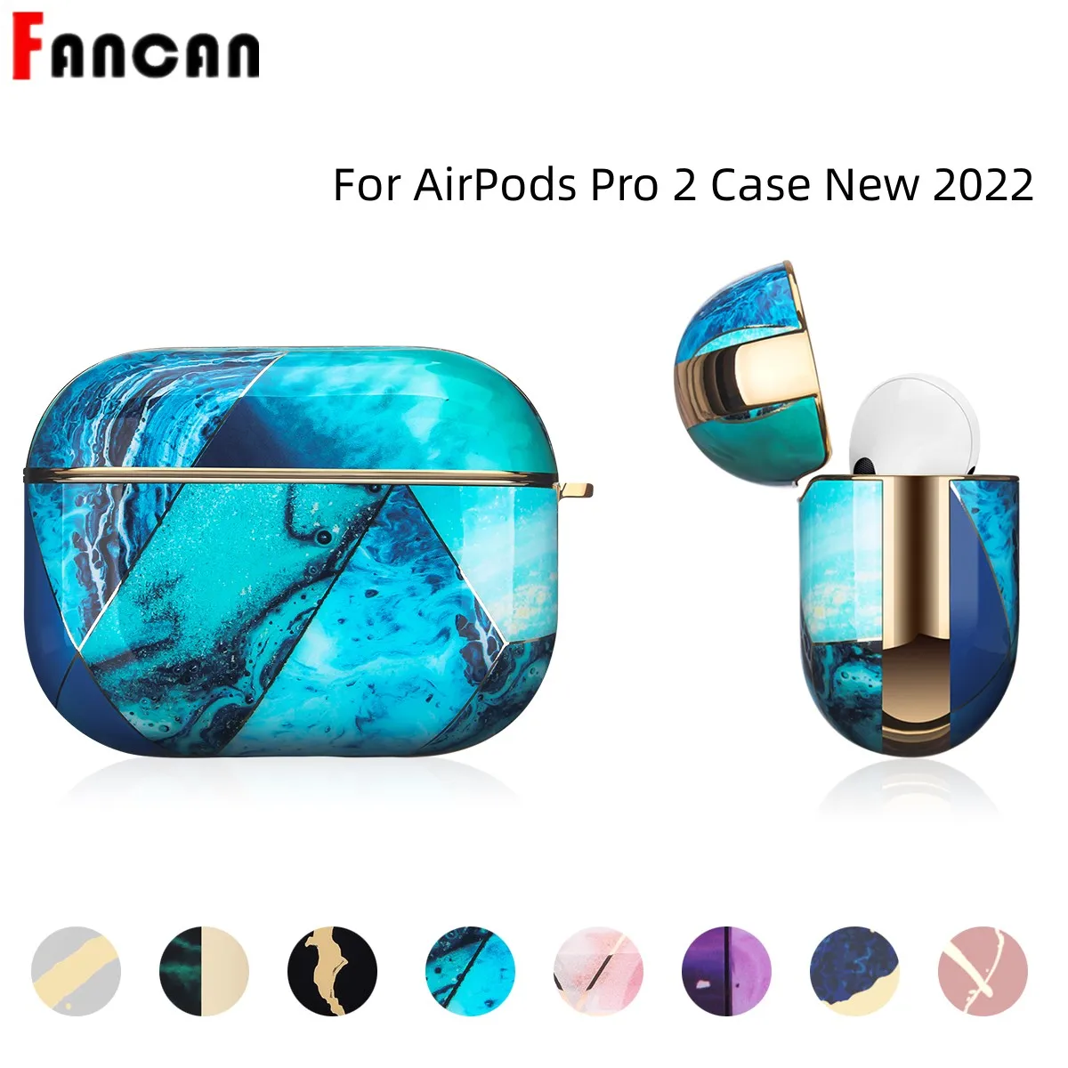 Per Airpods Pro 2 Custodia Air Pod Pro Marble Protector Cover Rigida Con Portachiavi Accessori Per Auricolari Per Apple Airpods Pro 2 Case
