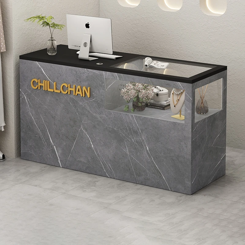Beauty Bar Counter Cabinet Reception Desks Commercial Furniture
