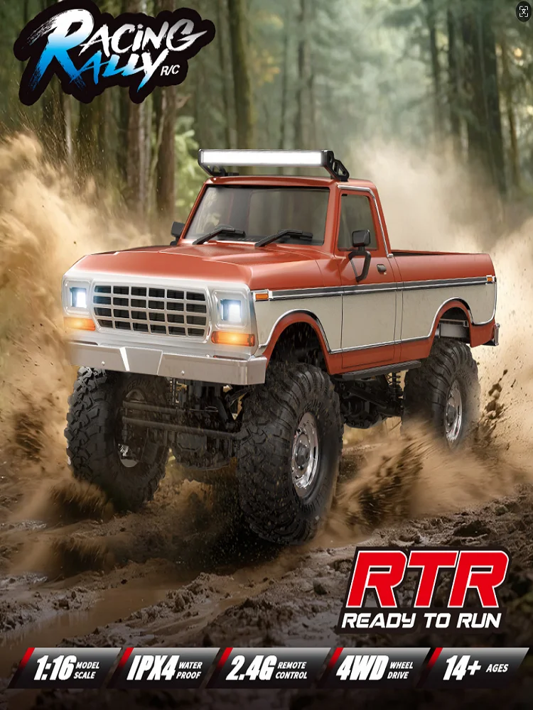 Phares LED avant du crawler HB R1611 éclairant un chemin sombre en extérieur