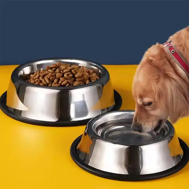 Large Capacity Cat Bowl Steel Pet Feeding Bowl Cat and Dog Food Drinking Bowl Metal Feeder Bowl and Cheap 2