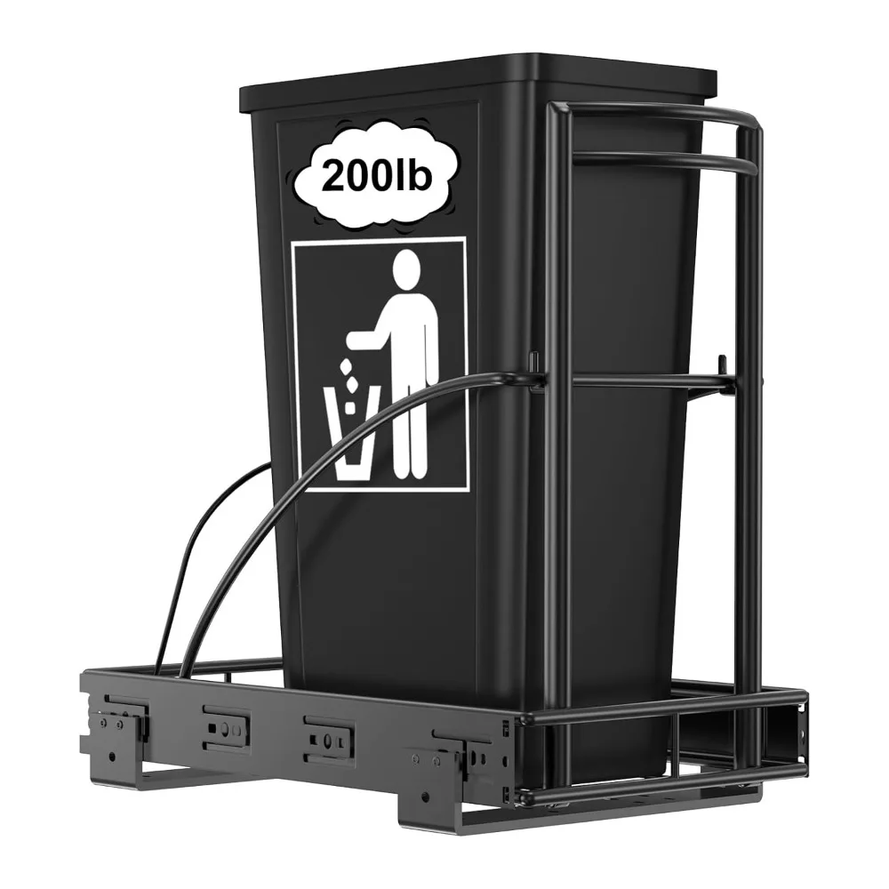 

Pull-down Trash Can Heavy Duty Sink Kitchen Cabinets Under Counter Trash Drawer Does Not Contain Trash Can Black