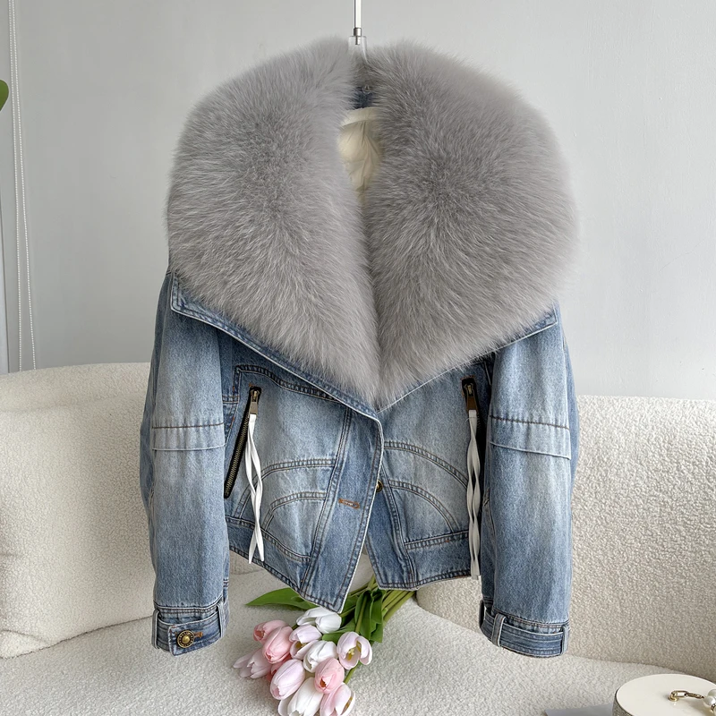 

2024 New Real fur,New fall Winter Men's Hooded Zip-Up Down goose Bomber Jacket natural fox fur coats outerwear WX923