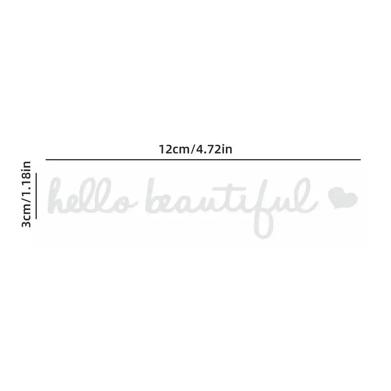 Hello Beautiful Rearview Mirror Decal Waterproof PVC Rearview Mirror Sticker Chic Car Decal Stickers For Women Car Window