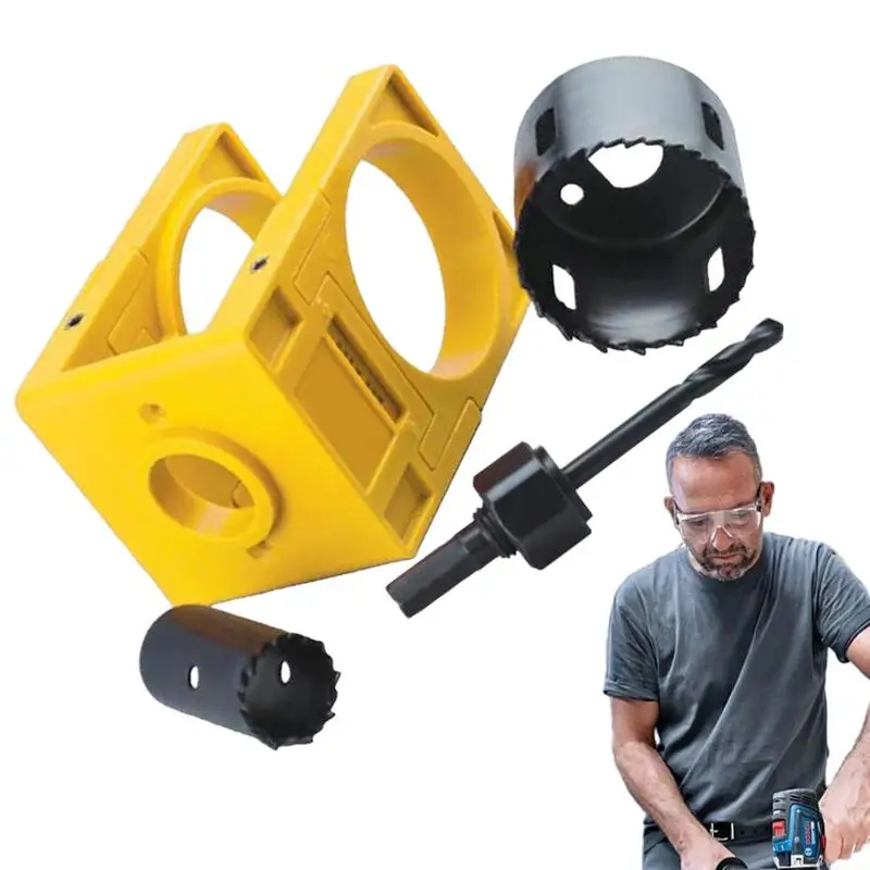 

Door Installation Kit Hole Saw Set For Door Knob Lock Carbon Steel Door Hole Drilling Tool Hand Tools Door Installation Tools