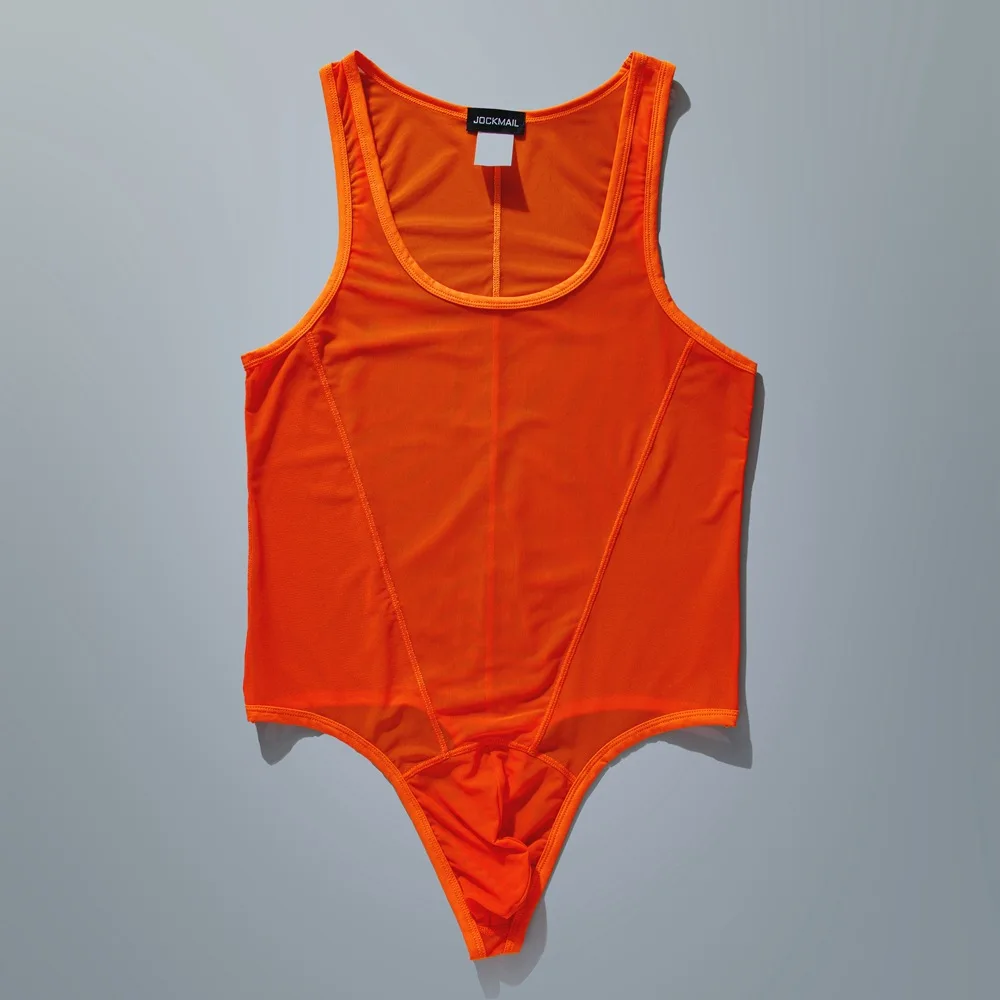 Men's Sexy See-Through Mesh Underwear Single Breathable Briefs Thin Strap Nylon Fabric All-Season Lightweight Innerwear