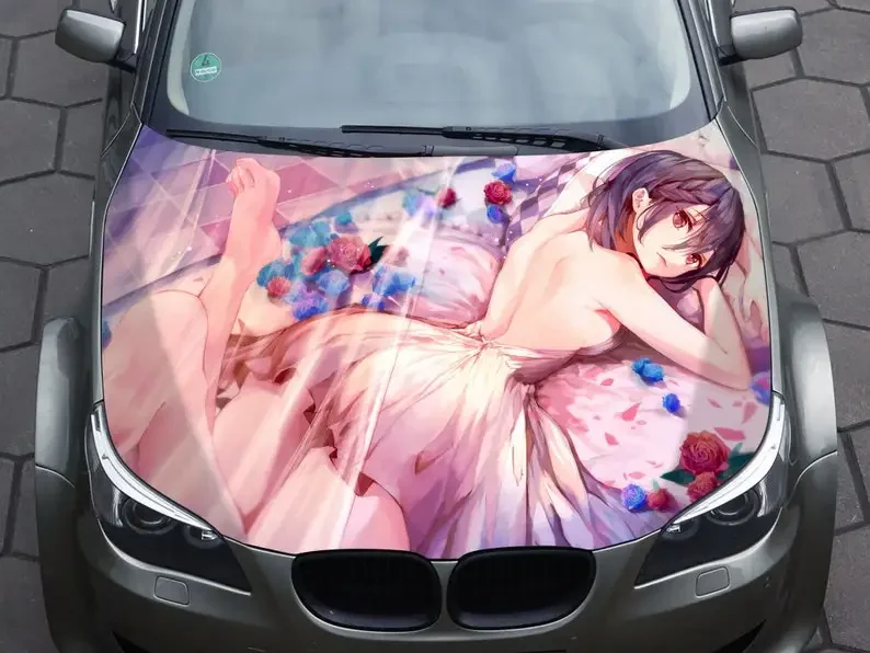 

Car Hood Wrap Decal, Vinyl Sticker, Graphic, Decal, Truck Decal, Truck Graphic, Bonnet Decals, F150, Car, Sexy Anime, Art Flower