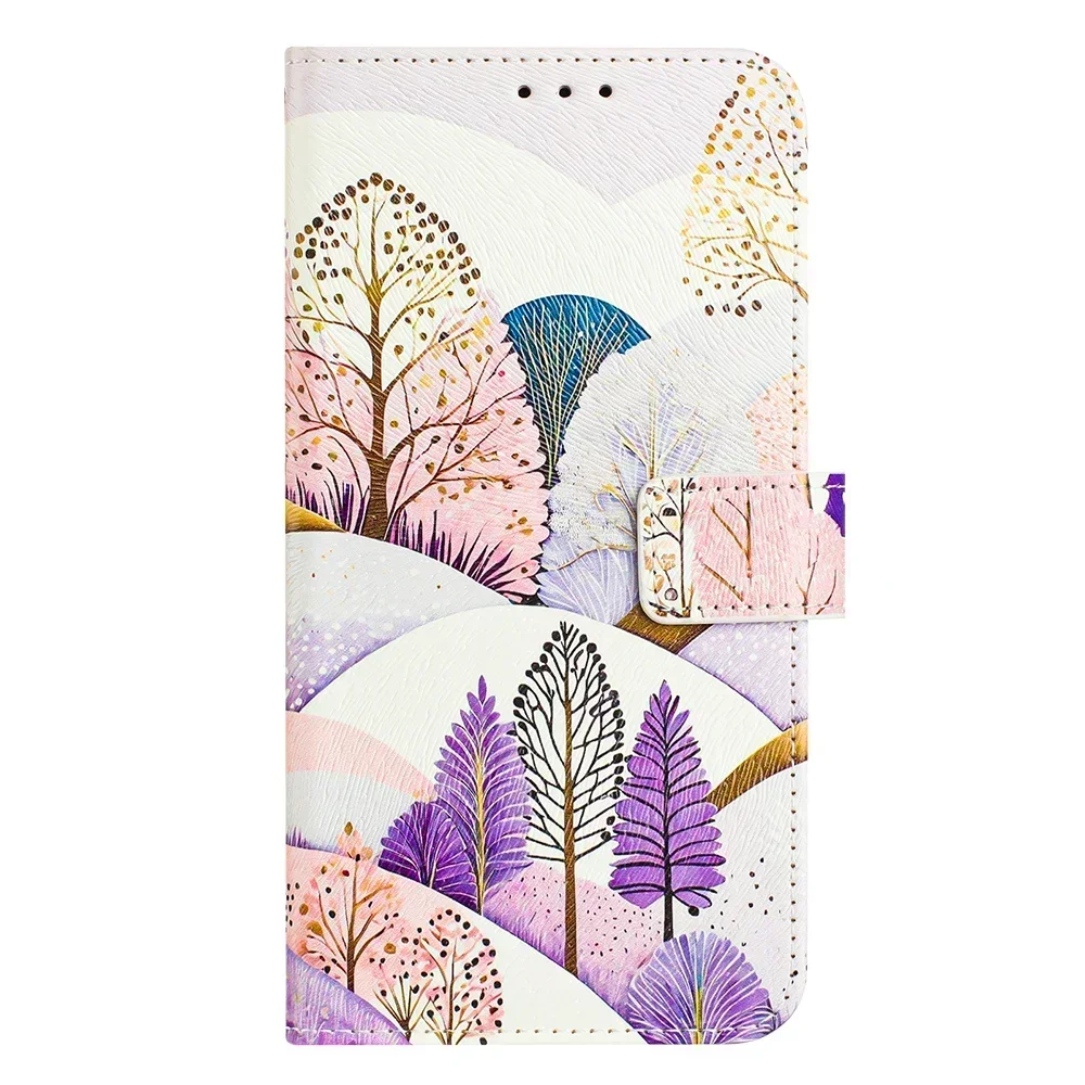 Vibrant Illustrated Shockproof Flip Phone Wallet Case