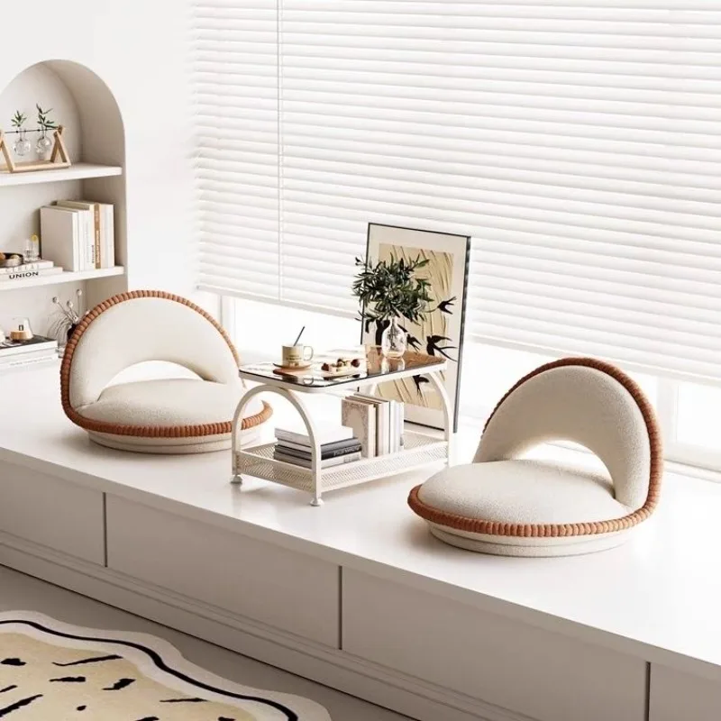 Lazy bed sofa backrest lamb floor chair bay window tatami Bedroom balcony living room Japanese folding rotate stools