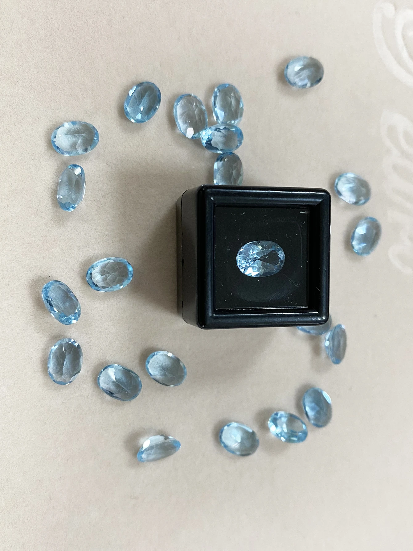 Natural Stone Oval Cut 7X5mm 1.05Ct Faceted Loose Gemstone Sky Blue Topaz Diamond For Ring Earring Jewelry Making Accessories loose gemstones