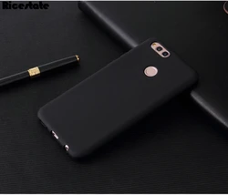 Huawei Honor 7X Matte Silicone Soft TPU Candy Color Bumper Phone Case for Honor 7X (Black)