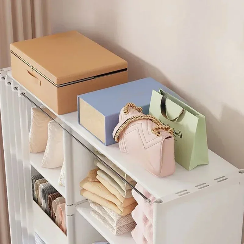 Multi-layer Storage Rack Dustproof Clothes Organizer Large Capacity Wardrobe DIY Storage Cabinet Multilayer Furniture Curtains 2