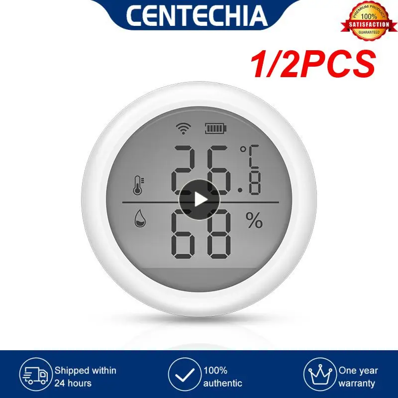 

1/2PCS Tuya Smart Thermometer Home Indoor Temperature And Humidity Sensor With LCD Display APP Voice Control Alexa