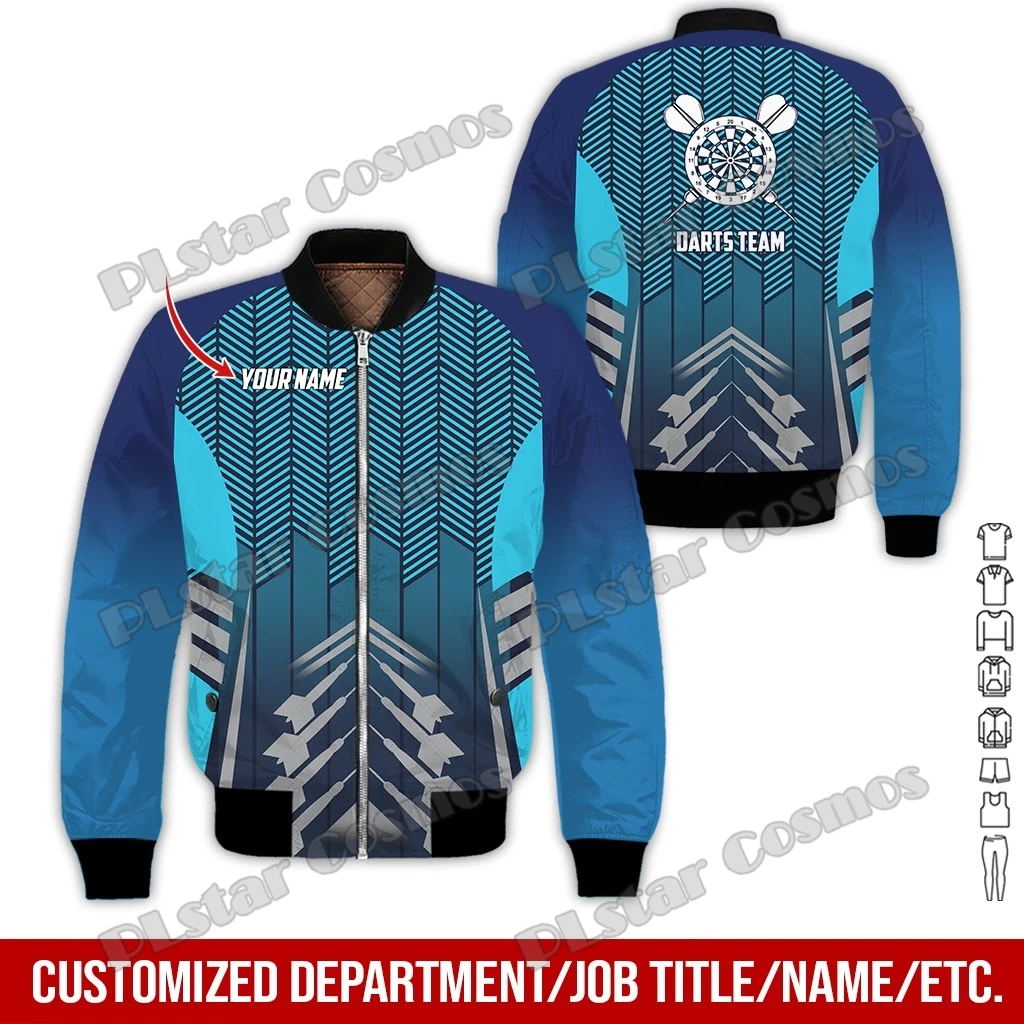 Darts Team Personalisierter Name 3D-gedruckte Herren-Winter-Bomberjacke Unisex Lässige warme Reißverschlussjacke Streetwear Dicker Mantel FX-20 – Detail 11