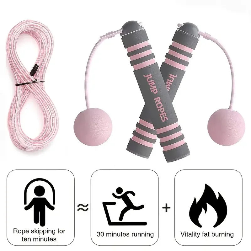 Adjustable Cordless Jump Rope With Weighted Ball For Children And Students Training Fitness Slimming Sports For Home Workou 1pc