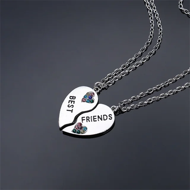 Best Friend 4 Piece Necklace Women Jewelry BFF Friendship Pendant Neck Chain Choker Jewelry For Women Gift 2021 Free Shipping 8