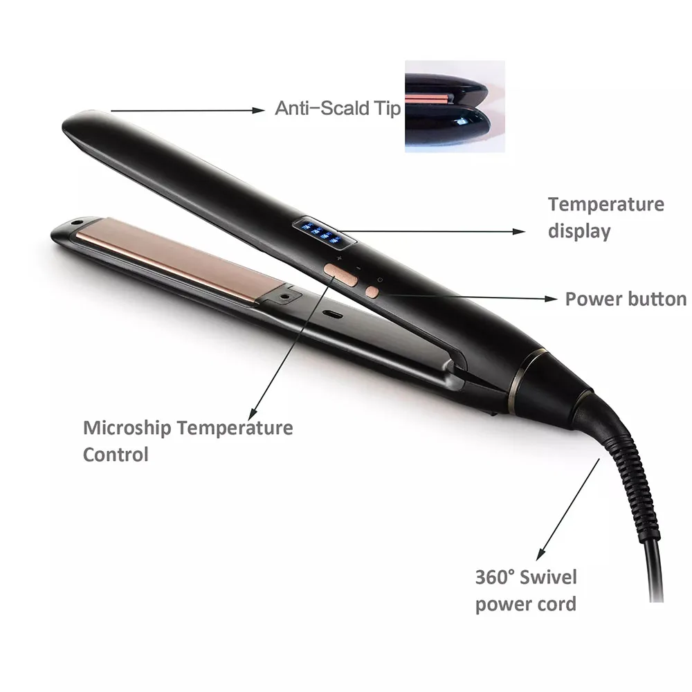 Description Picture 5 of item2 in1 Professional Hair Straightener Curling Iron PTC Heating Flat Iron Tourmaline Ceramic with Digital Max 210?/750? Dry&Wet