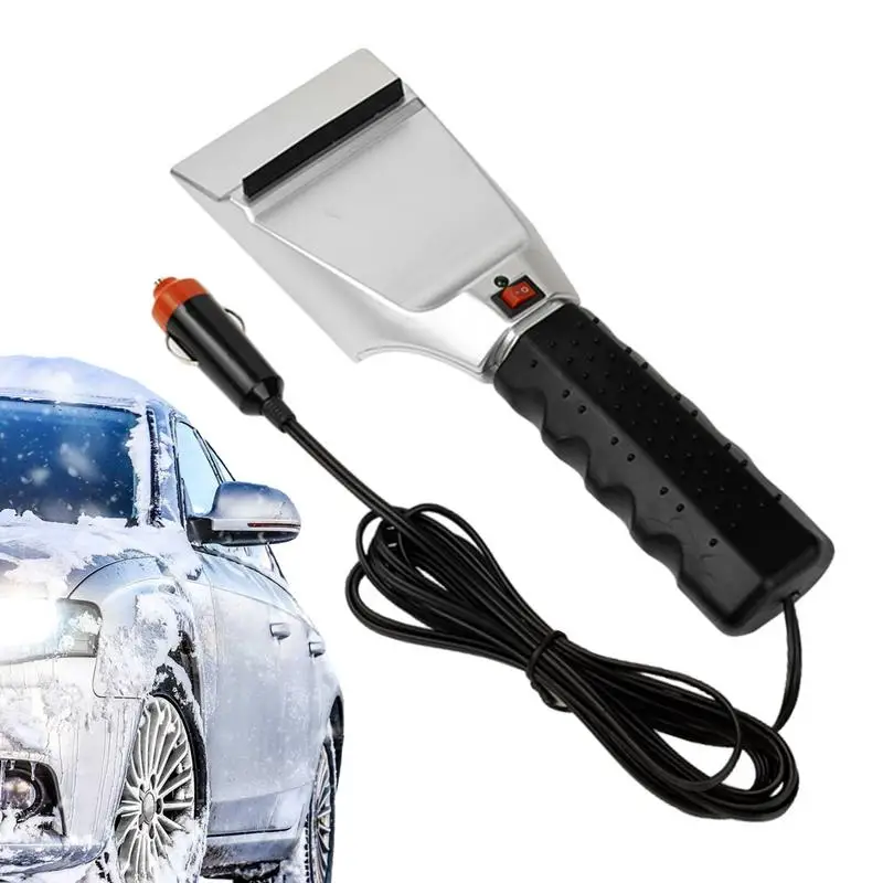 

Portable 12V Car Heated Snow Scraper Anti Slip Handle Fast Heating Windshield Ice Scraper Multipurpose For Most Cars Trucks SUV