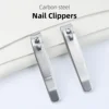 Sharp Durable Nail Clippers Set, 2pcs Carbon Steel Rotating Traditional Design Sanded Finish Curved and Straight Blades Ergonomi 1
