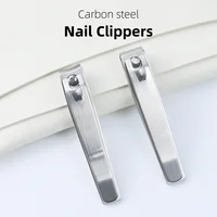Sharp Durable Nail Clippers Set, 2pcs Carbon Steel Rotating Traditional Design Sanded Finish Curved and Straight Blades Ergonomi 1