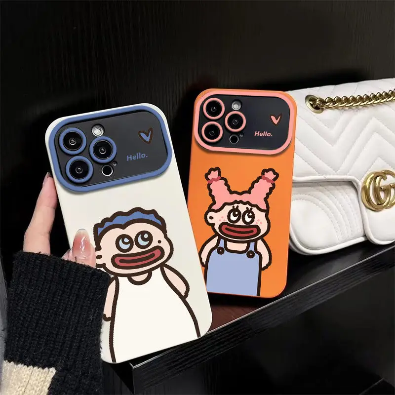 

Quirky Boy For iPhone 14 Case 13/12pro Large Window Full Cover Xsmax Anti-skid Anti-slip 7/8plus Men Women XR Cartoon Cute