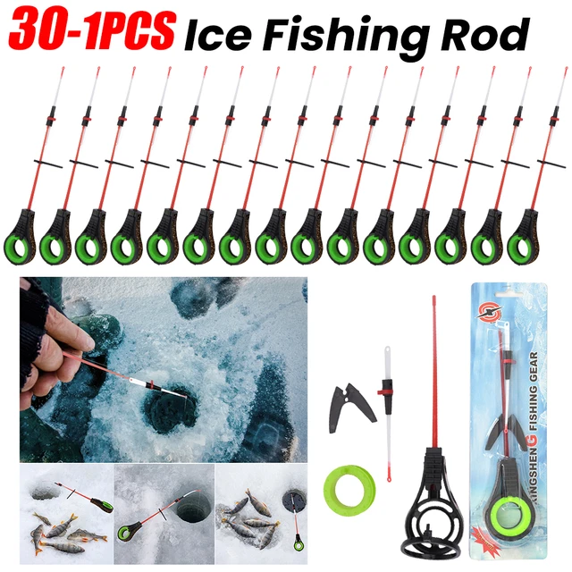 30-1PCS Ice Fishing Rod Portable Fishing Tackle Ultralight Pole