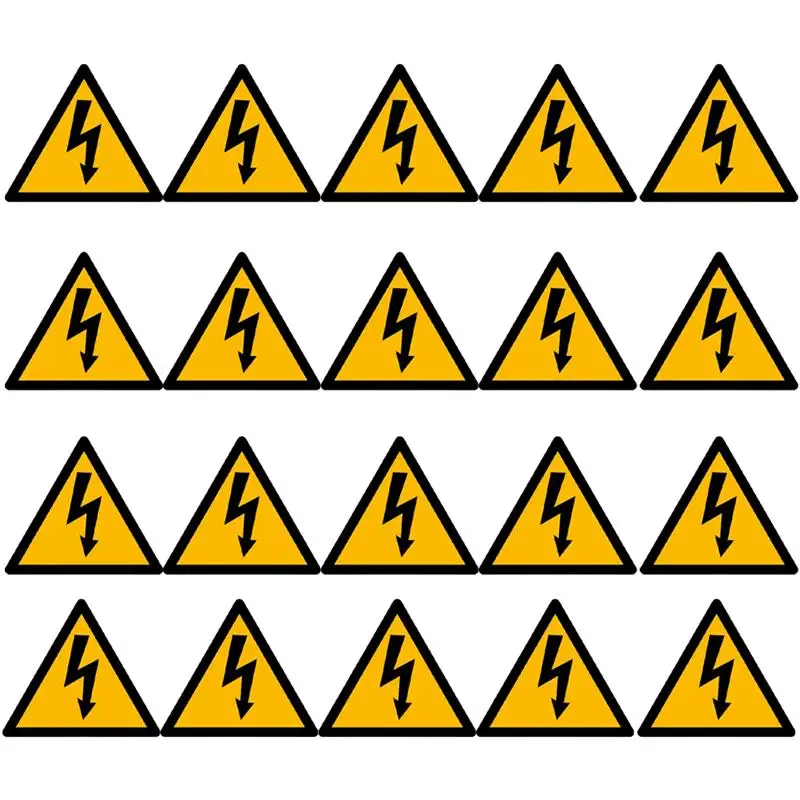 100 Stück Warnaufkleber 'Vorsicht Hochspannung' – 5,1x4,4 Cm, Wasserfest, Elektrische Gefahr