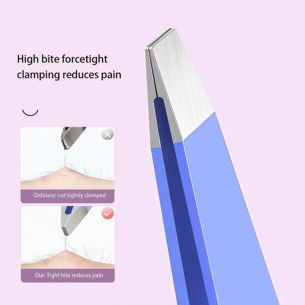 4Pcs/Set Stainless Steel Eyebrow Tweezers Set Oblique Mouth With Storage Bag Beard Tweezers Pointed Tip Eyebrow Tweezers