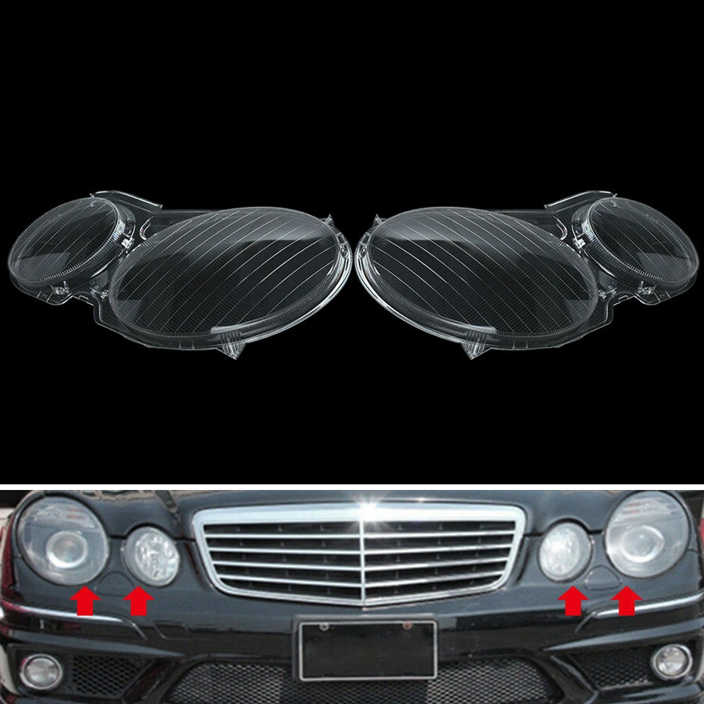 

For Mercedes Benz E CLASS W211 E320 E350 E280 E300 E500 E550 2002-2008 Headlight Clear Lens Lampshade Cover