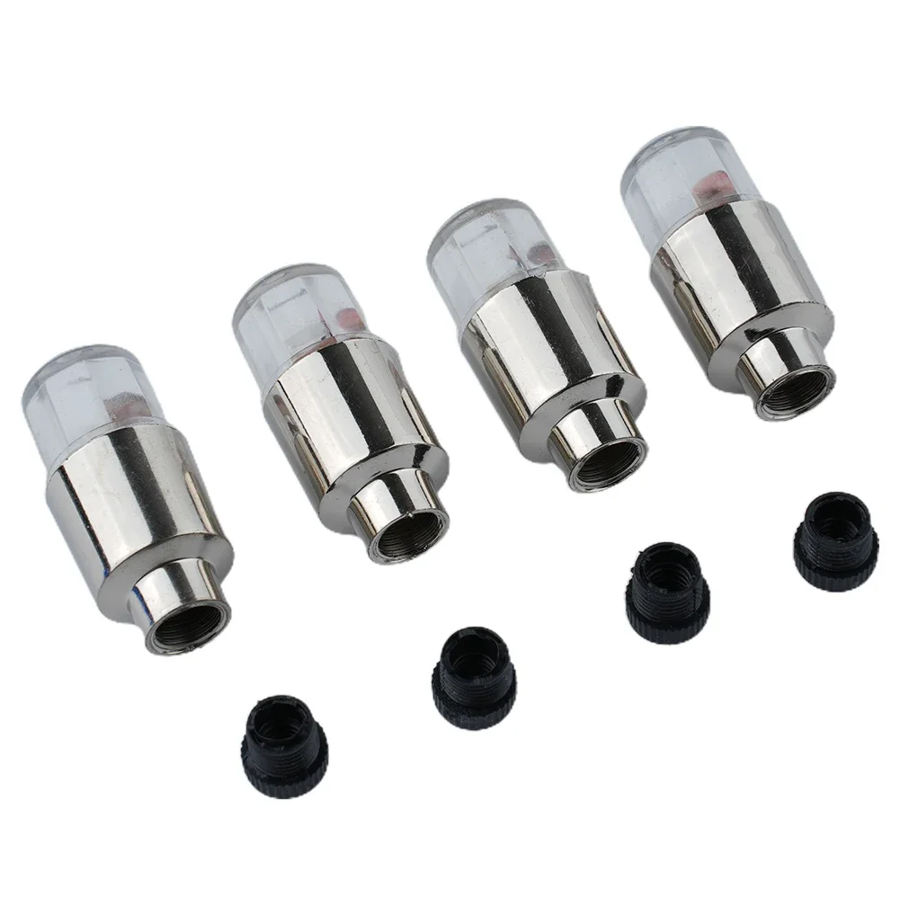 4X Car Tire Tyre Wheel Dust Stem Air Valve Cap Stem LED Light Cover Accessory Led Lights Assembled Wheel Light