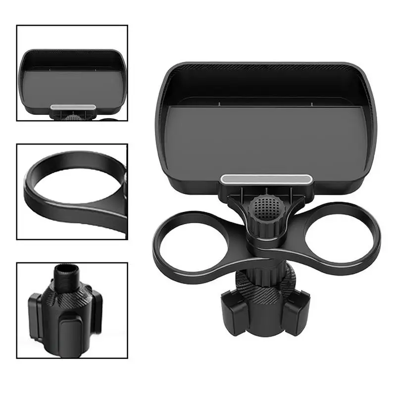Multifunctional Car Cup Holder Attachable Tray 360 Swivel Adjustable Car Food Eating Tray Table Auto Cup Holders Expander drinks holder