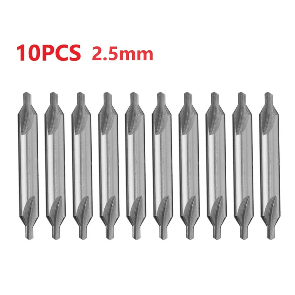 

10pcs HSS Countersinks 2.5mm Center Drill Bits Combined 60 Degree For Hole Punching Machining Metalworking Power Tools Parts