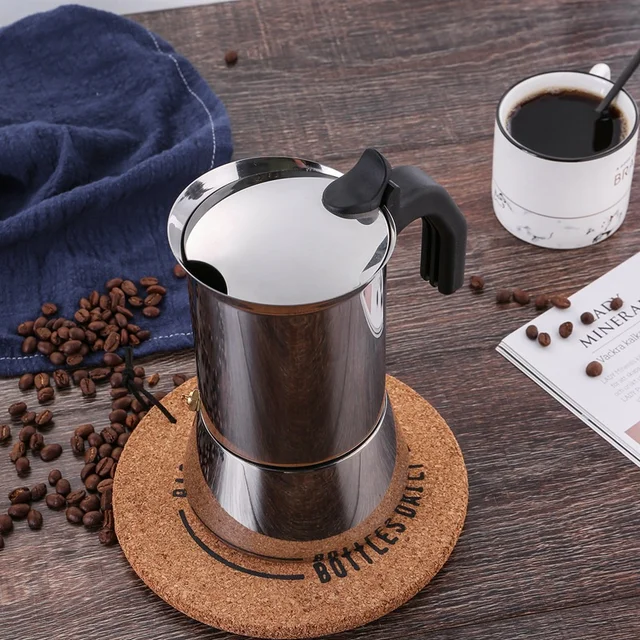 RSSK Cafetera eléctrica Moka Espresso Cafetera italiana 6 tazas Percolator  Cafetera eléctrica de acero inoxidable Cafetera clásica