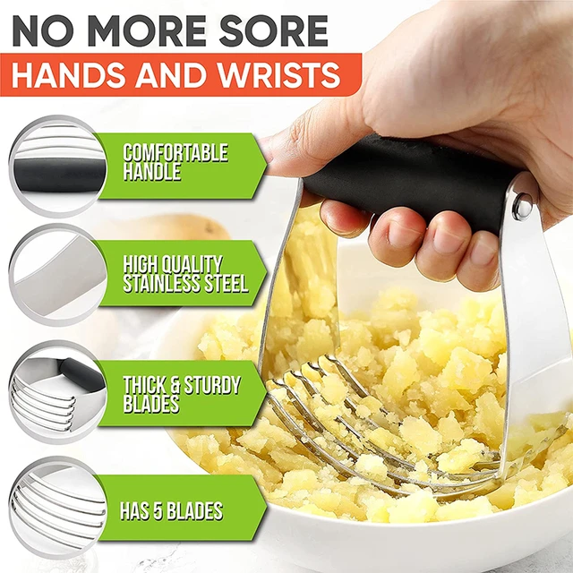 LMETJMA Spring Chef Dough Blender Pastry Cutter with Heavy Duty Stainless Steel Blades Multi-Purpose Dough Blender Mixer JT208 2