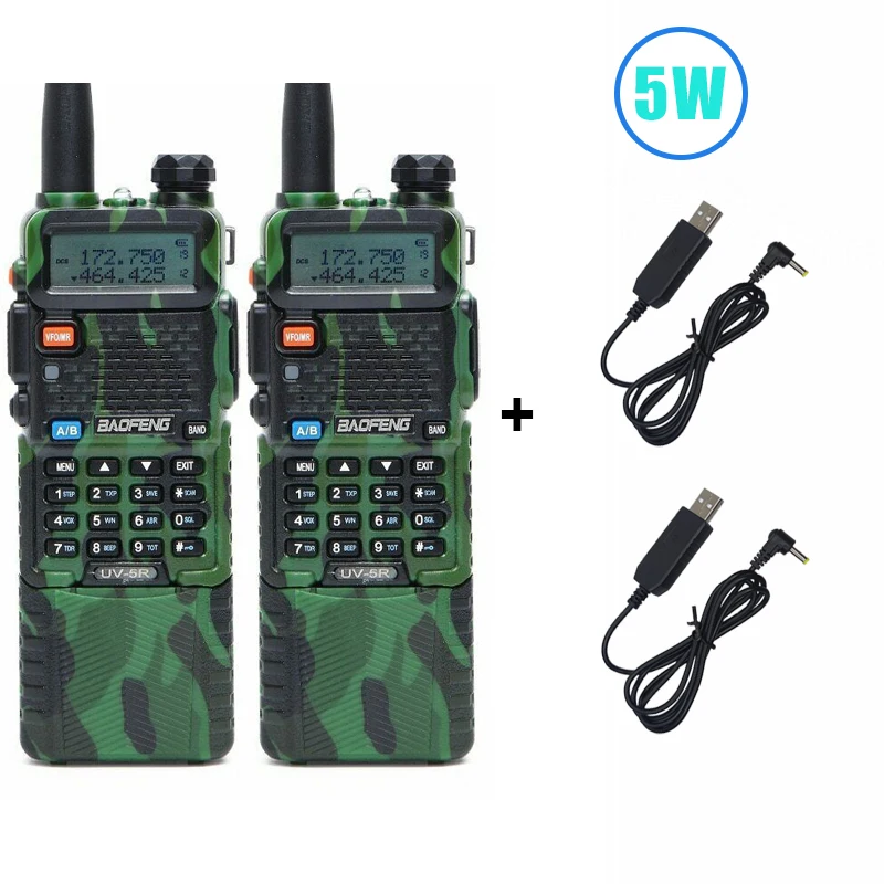 Baofeng UV-5R Walkie Talkies Two-way Radio Dual Band VHF/UHF Long Range 2PCS Baofeng 5R UV Walkie Talkie 3800mAh Battery Radio long range walkie talkies Walkie Talkie