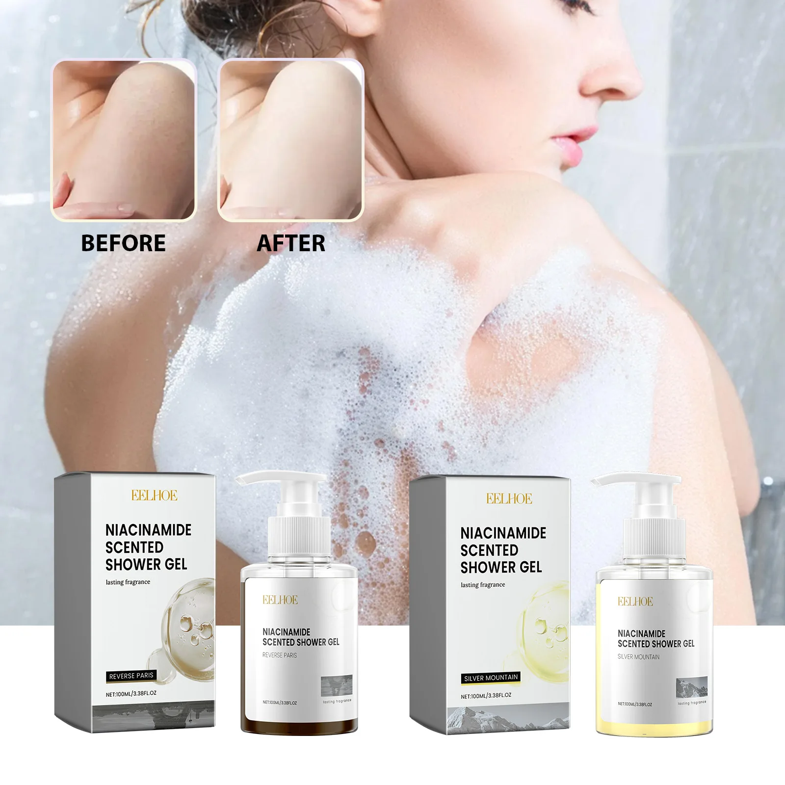 Eelhoe Perfumed Body Wash Gel Body Cleanses Exfoliates Brightening Complexion Delicate Pores Moisturizing Repair Wash