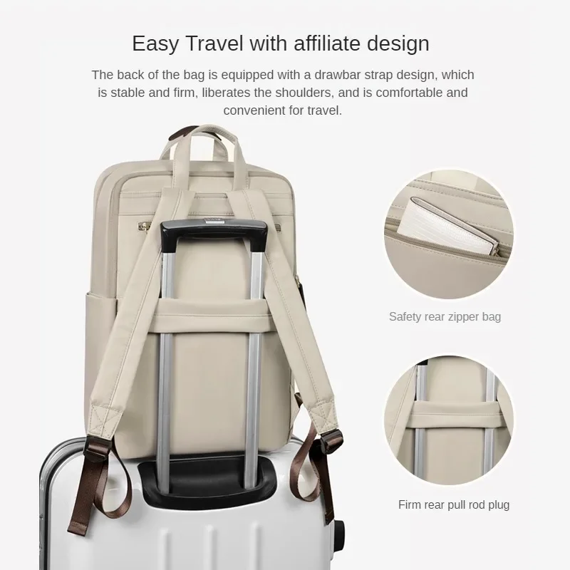 GOLF Laptop Backpack Slim Women Business Travel Backpack Nylon Waterproof Elegant Ladies Back Pack Bags 13 15 6 17 Inch Notebook 4