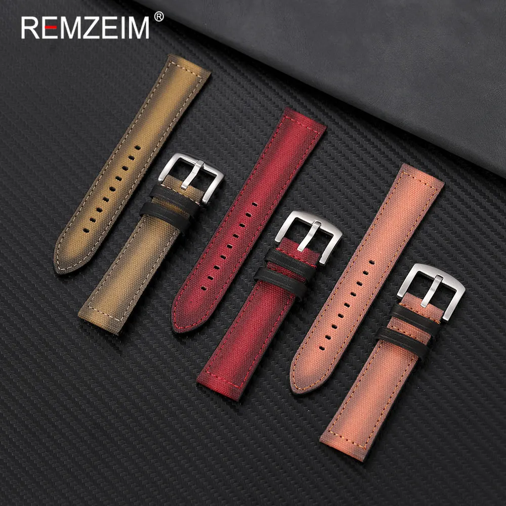 Unisex Durable Nylon Canvas Vintage Casual Watchband Bracelet