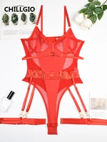 CHILLGIO Women Sexy Transparent Mesh Bodysuits Summer Hollow Fashion Erotic Rompers Sheer One Piece Combination Tight Catsuits - Image 3