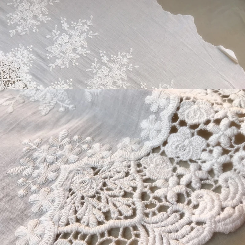 Lace Fabric Premium Vintage Hollow Out Floral Embroidery Lace 1 Yard 33CM Wide