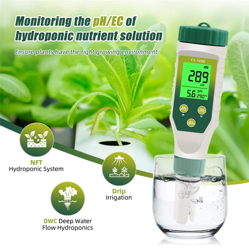 Hot Selling-5 In 1 PH/EC/TDS/Salt/Temp PH Meter Swimming Pool Salinity Tester For Drinking Water Aquarium Aquaculture Sp,5 In 1