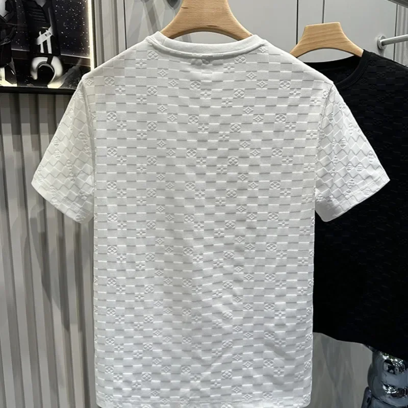 2024 الصيف الراقية منقوشة قصيرة الأكمام الرجال خفي...