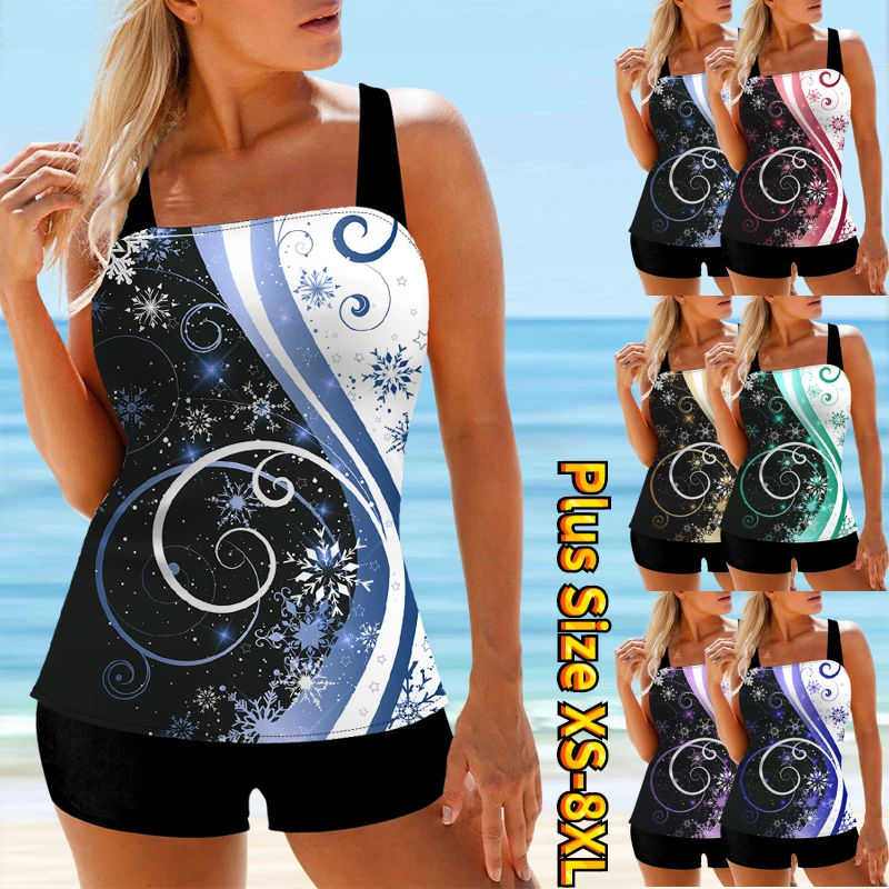 

Beachwear Monokini Swimsuit Bathing Suit Sexy High Waist Summer New Design Printing Swimdrss Women Two Piece Tankini Swimwear