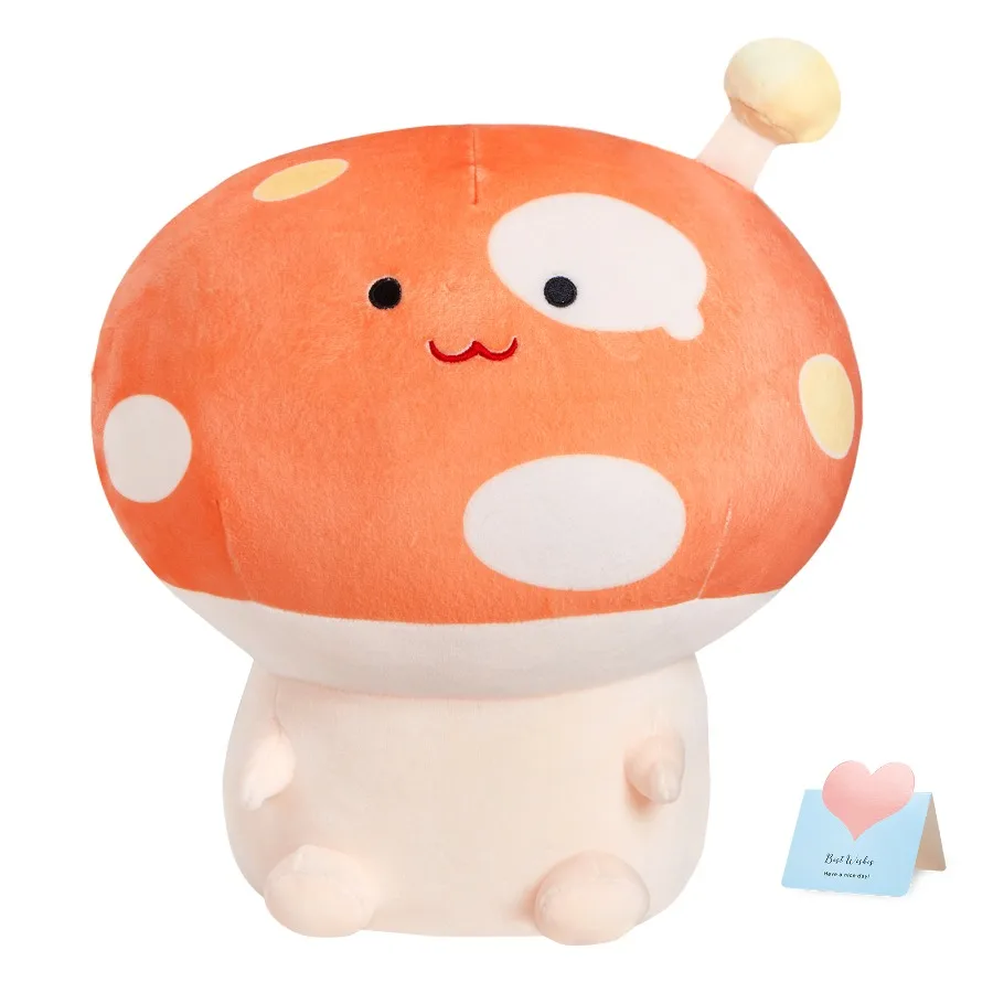 

32cm New Mushroom Soft Cute Throw Pillows Plant Plush Toys Kawaii High Quality Soft Cartoon Orange Sofa Stuffed Gift for Girls