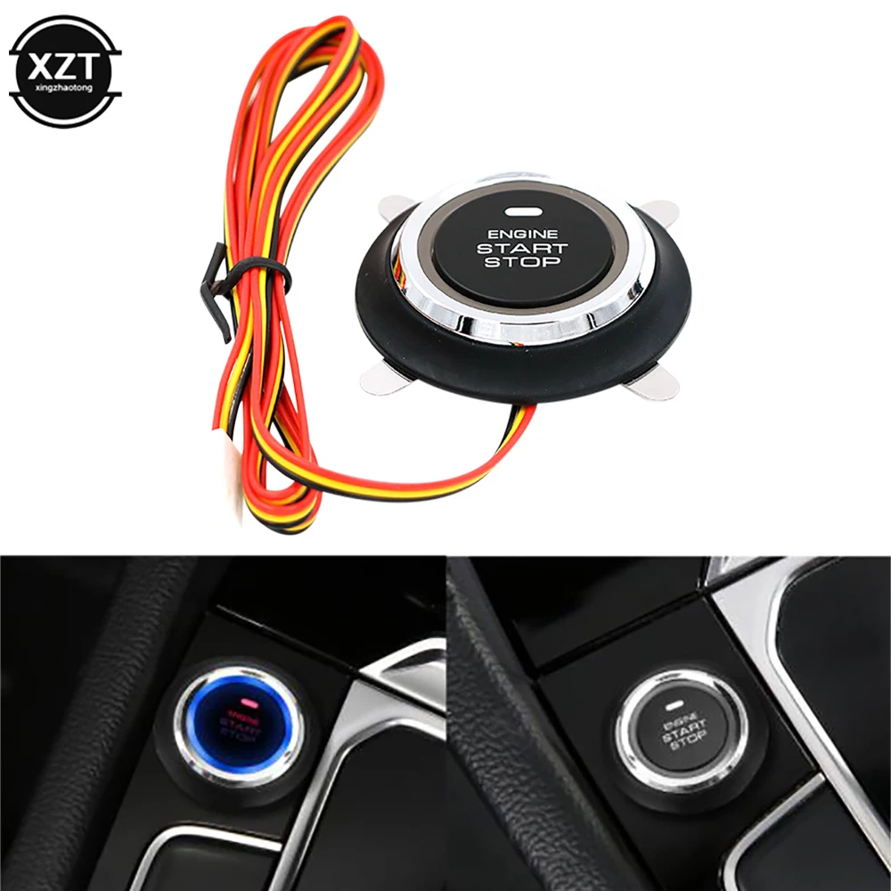 12V Keyless Universal Car Engine Start Stop Button One Key Entry Accensione Starter Switch Led Back Light Accessori Auto
