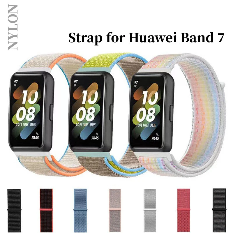 

For Huawei band 7 Strap Nylon Loop Breathable Sport Replacement Wristband Bracelet for Huawei Band 7 Smart Watch Accessories