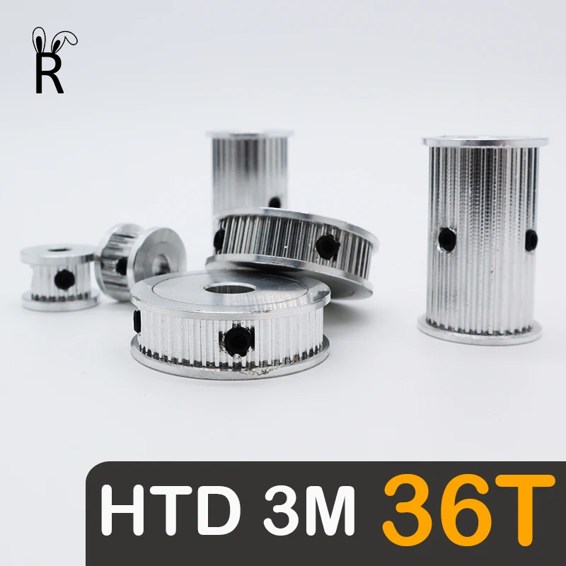 HTD 3M 36Teeth Synchronous Wheels Bore 4/5/6-18/19/20mm 36 Teeth Gear 36T Belt Width 6/10/15/20mm HTD3M Pulleys 3M Timing Pulley